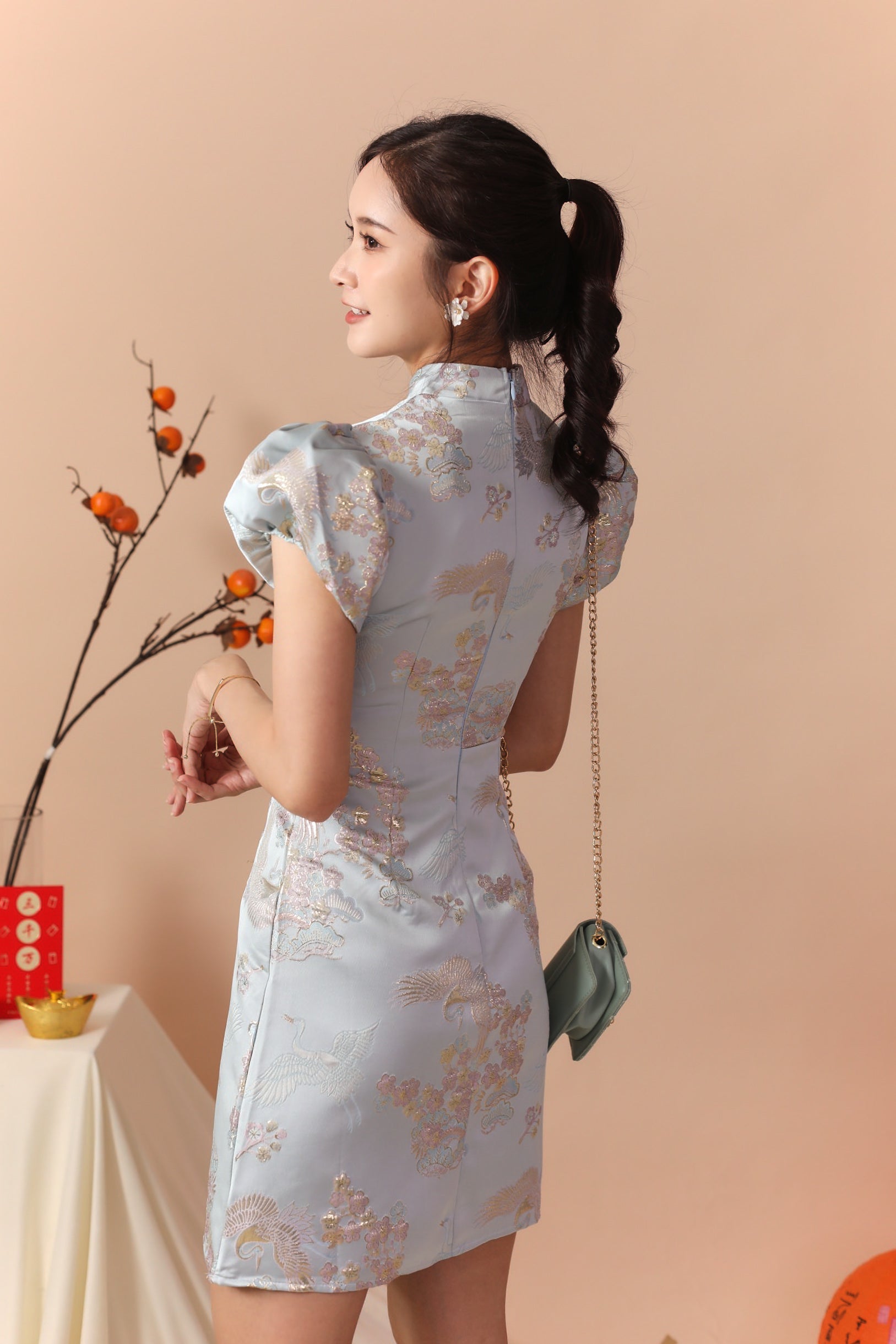 Zai Yun Cheongsam Dress - Baby Blue