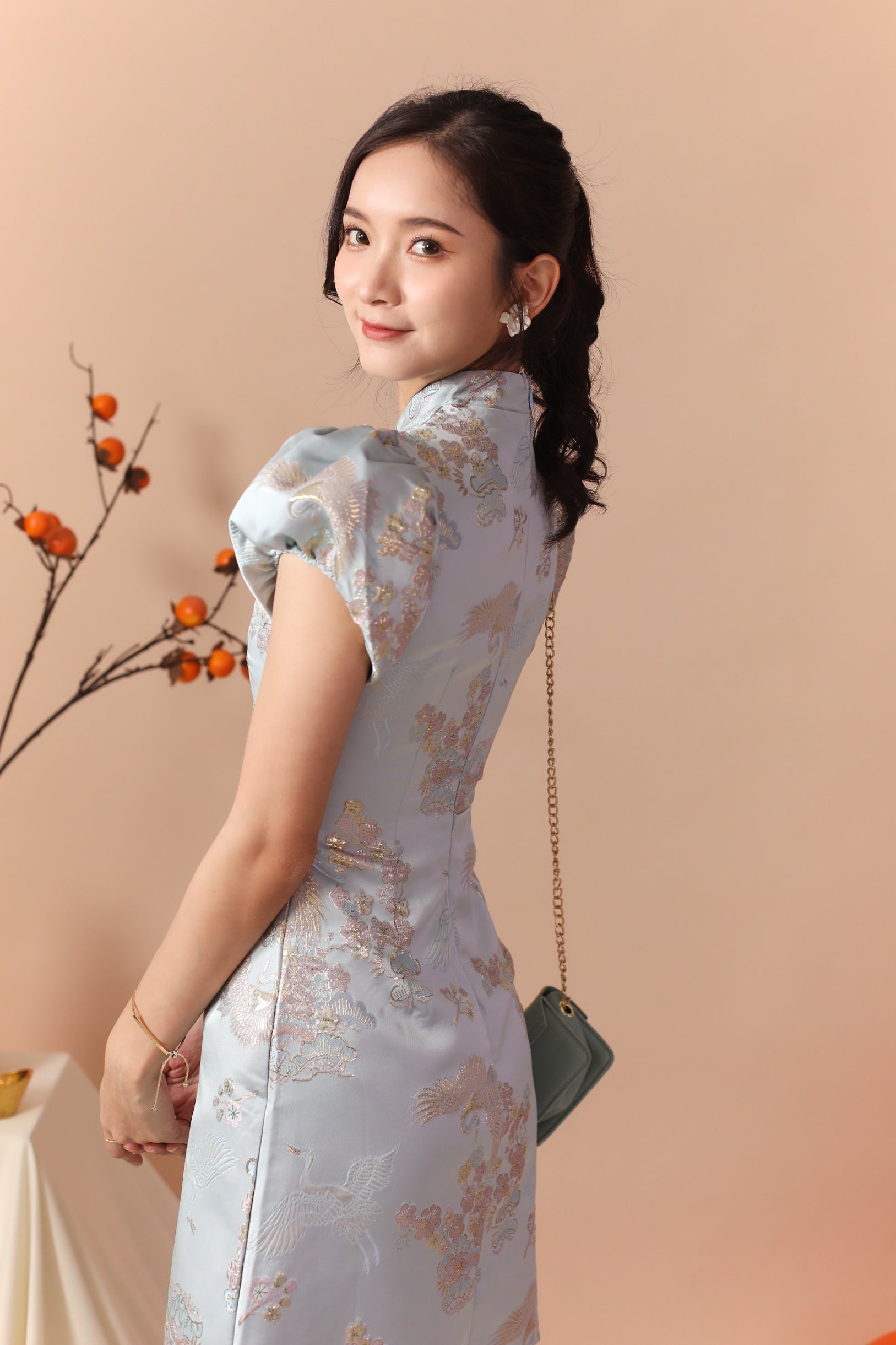 Zai Yun Cheongsam Dress - Baby Blue