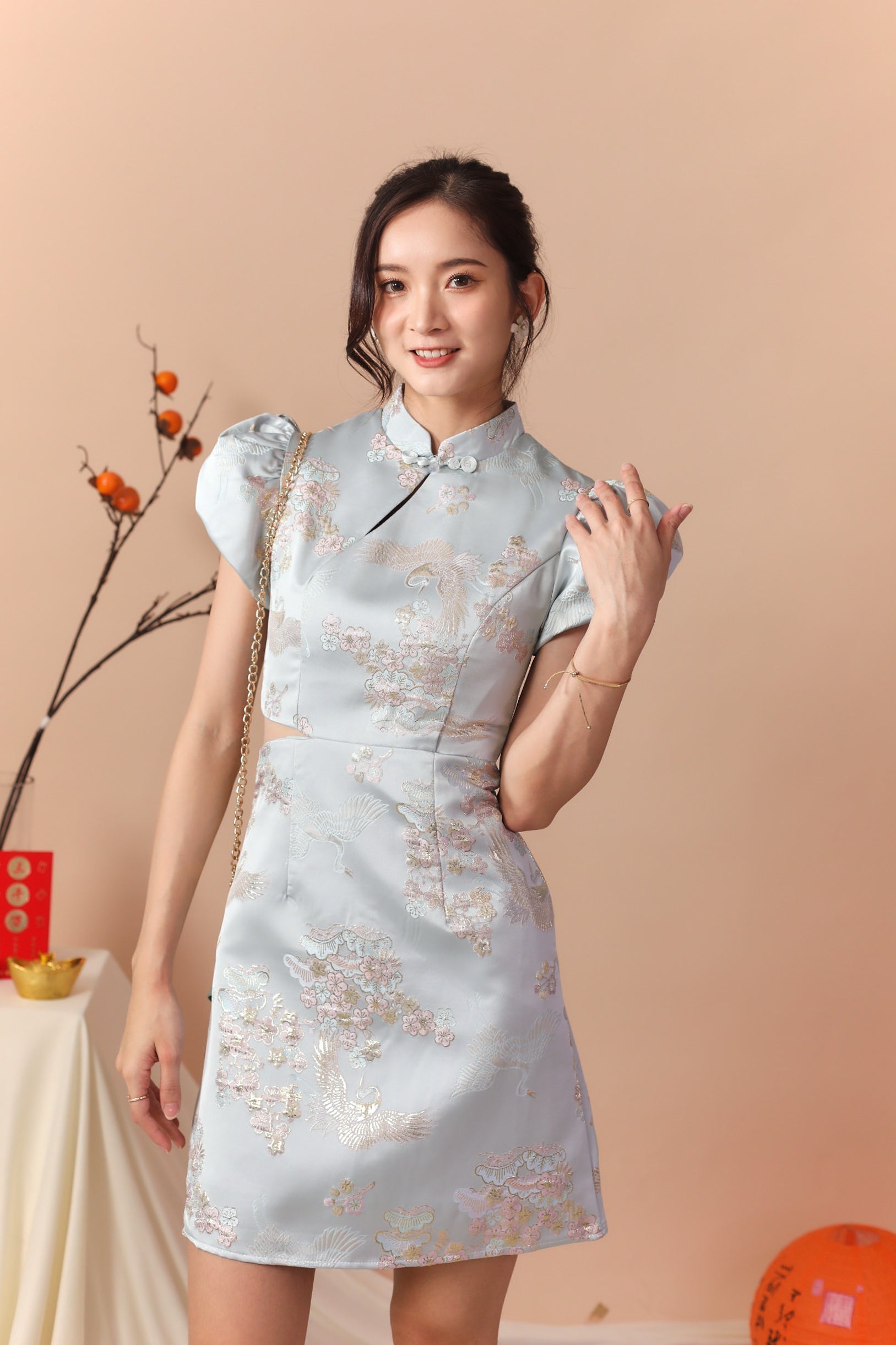 Zai Yun Cheongsam Dress - Baby Blue