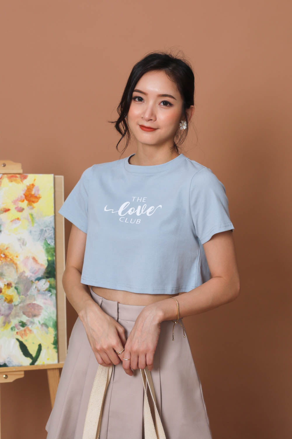 TLC Graphic Crop Top - Baby Blue