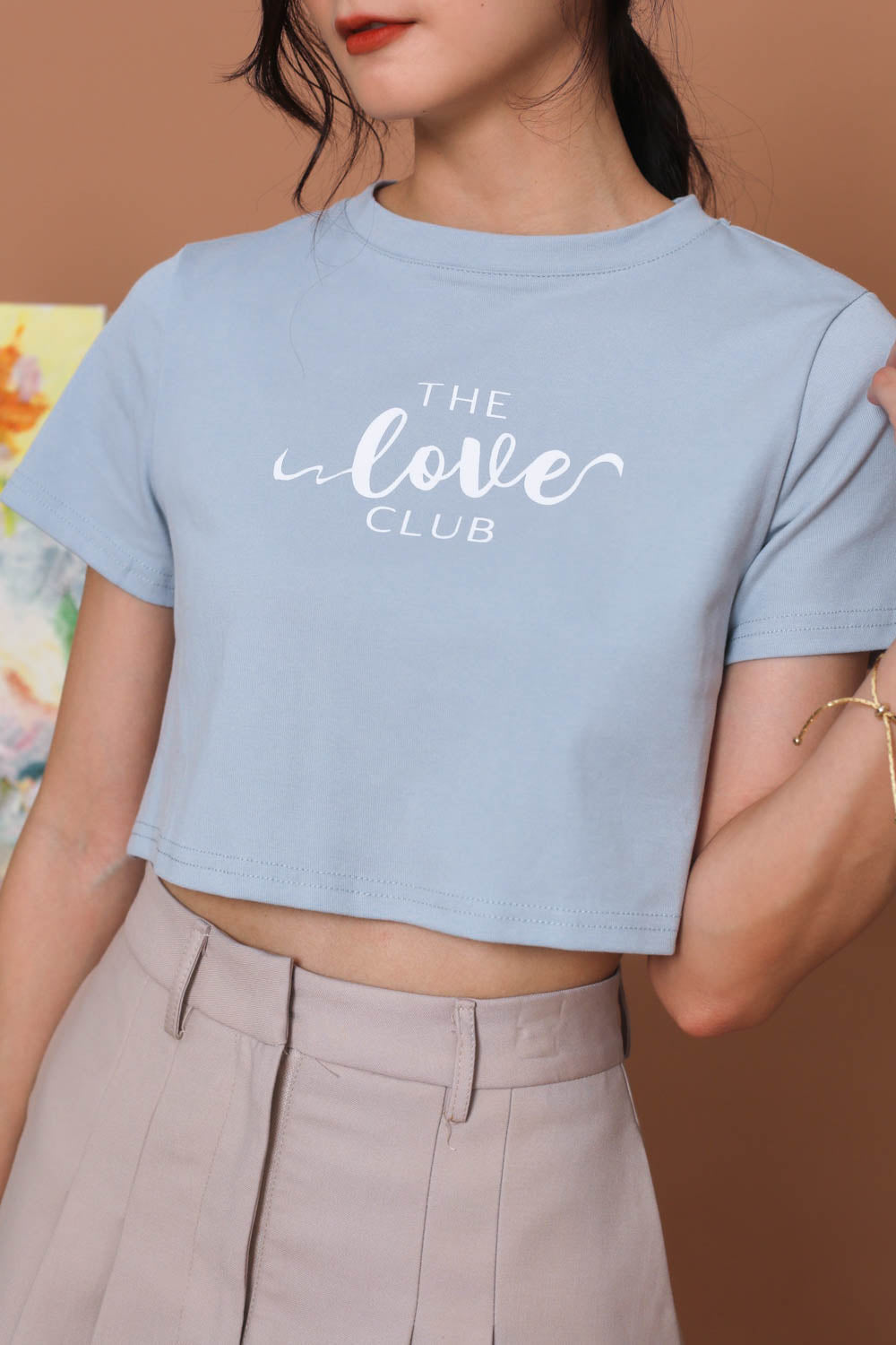 TLC Graphic Crop Top - Baby Blue