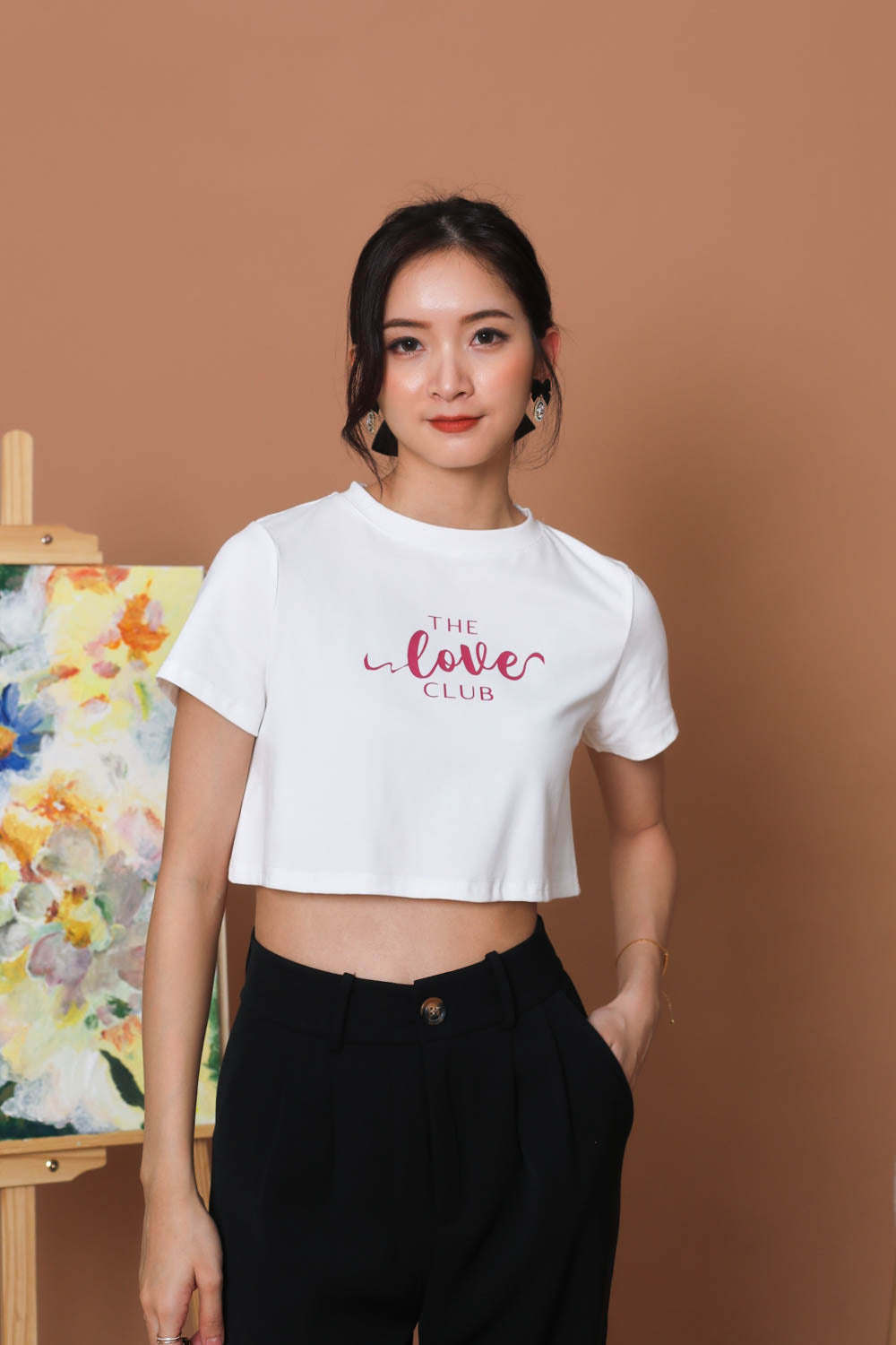 TLC Graphic Crop Top - White