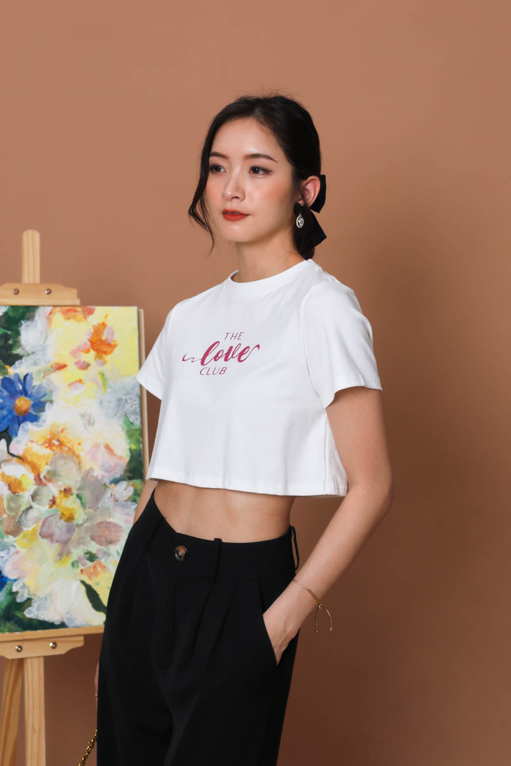 TLC Graphic Crop Top - White