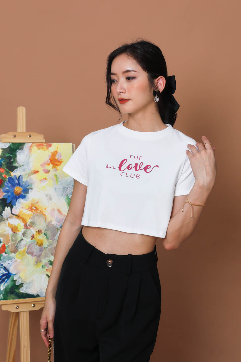 TLC Graphic Crop Top - White