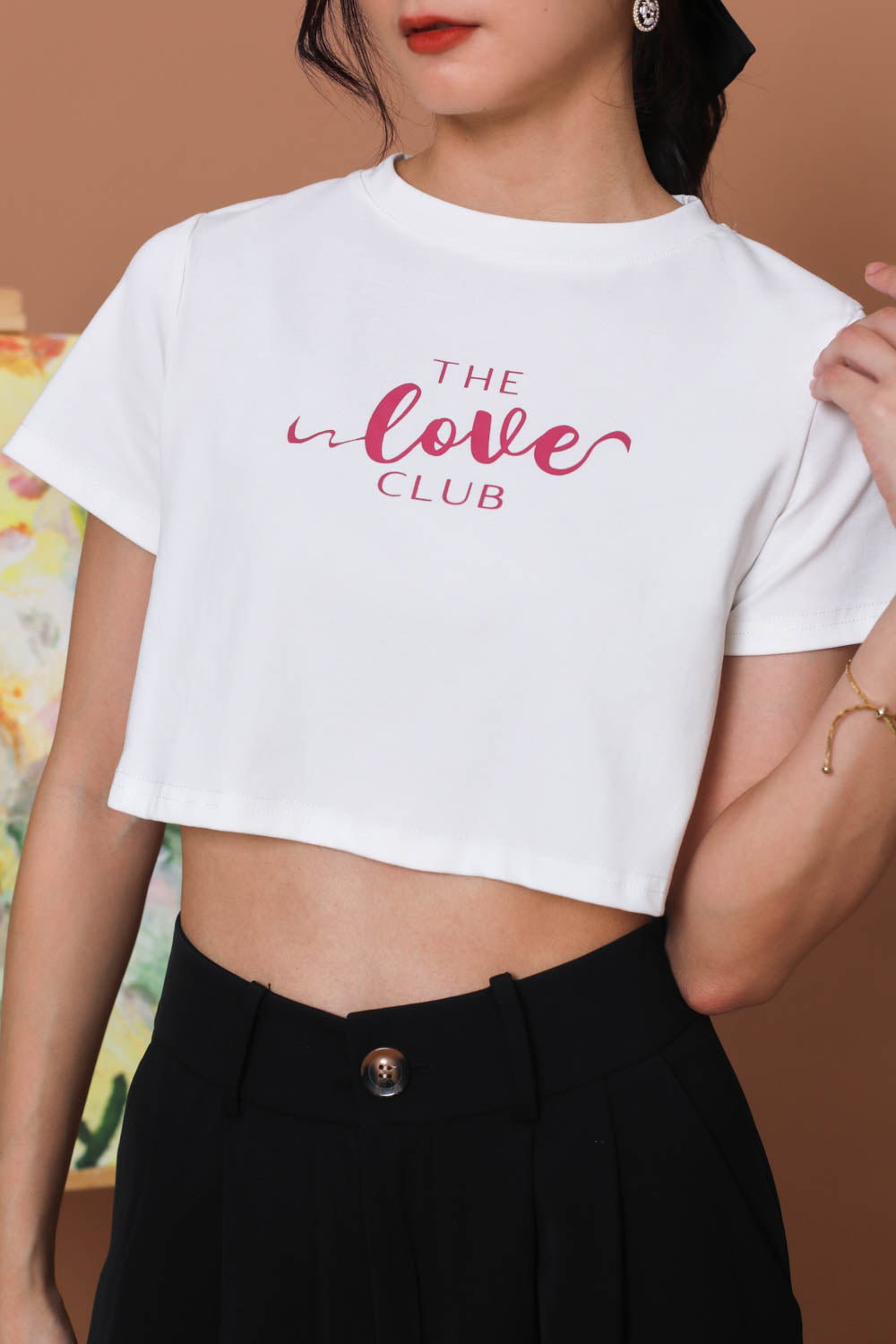 TLC Graphic Crop Top - White