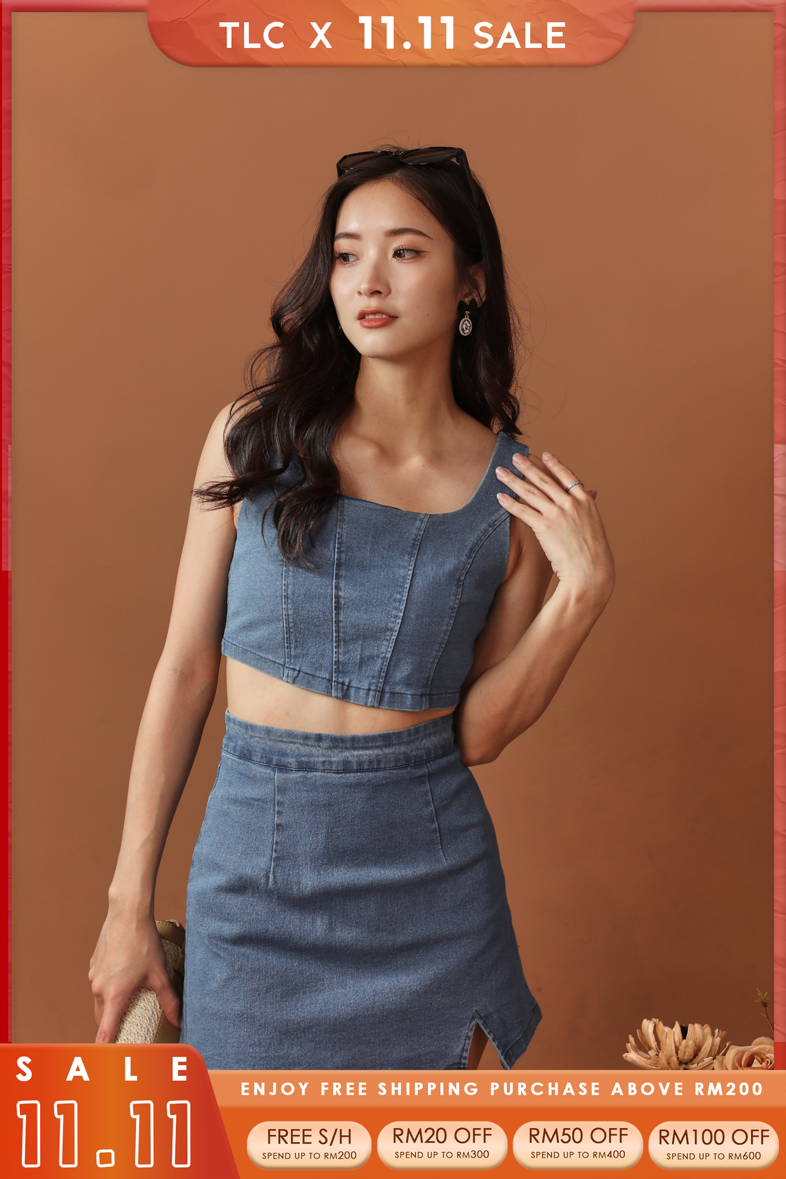 Mica Denim Set Top