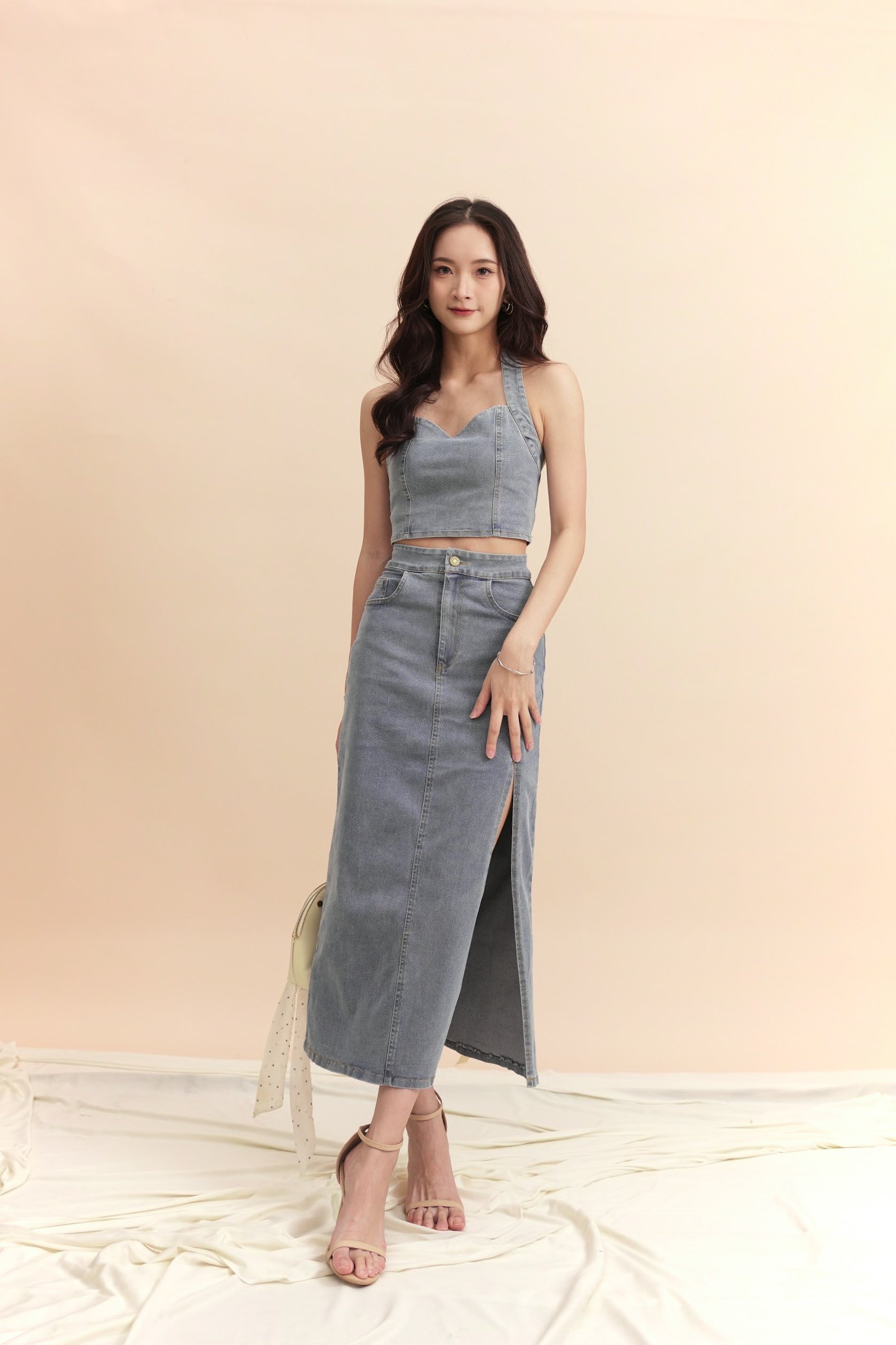 Filix Denim Halter Top