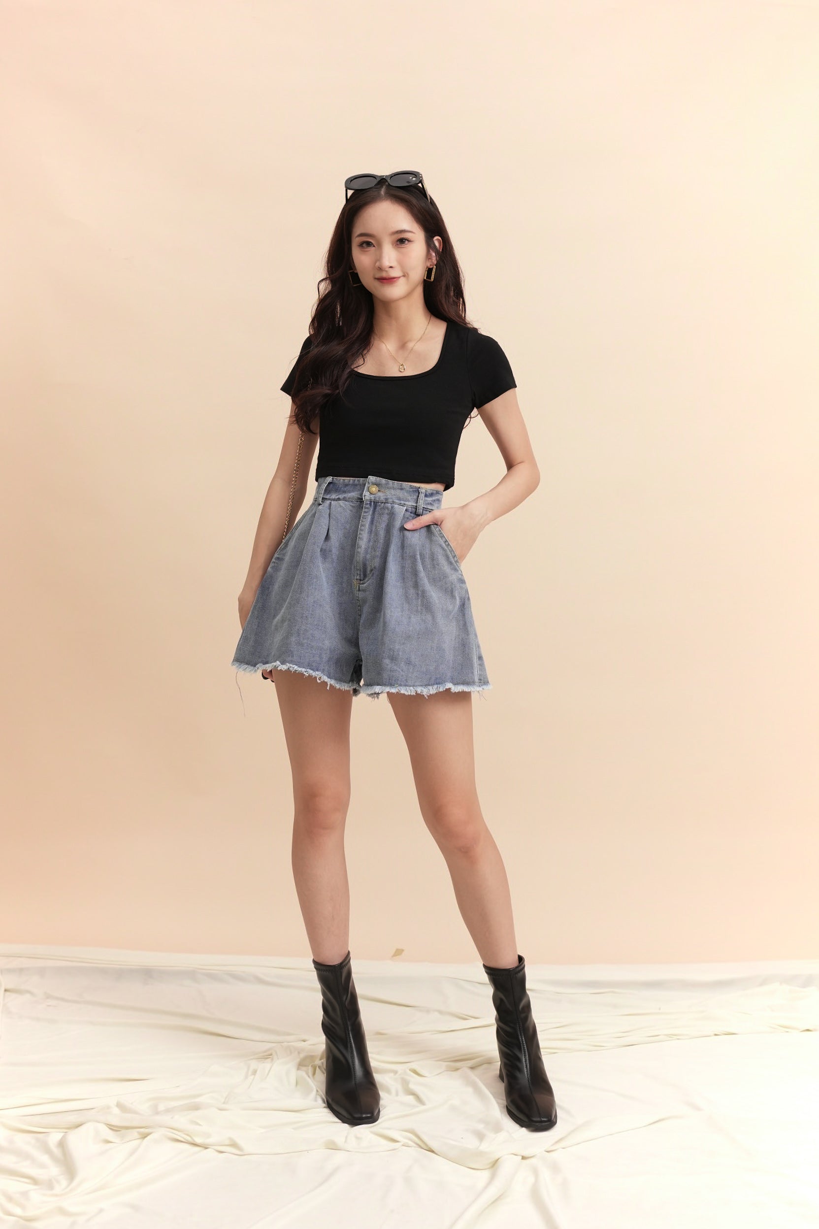 Lune Denim Shorts (Defect)