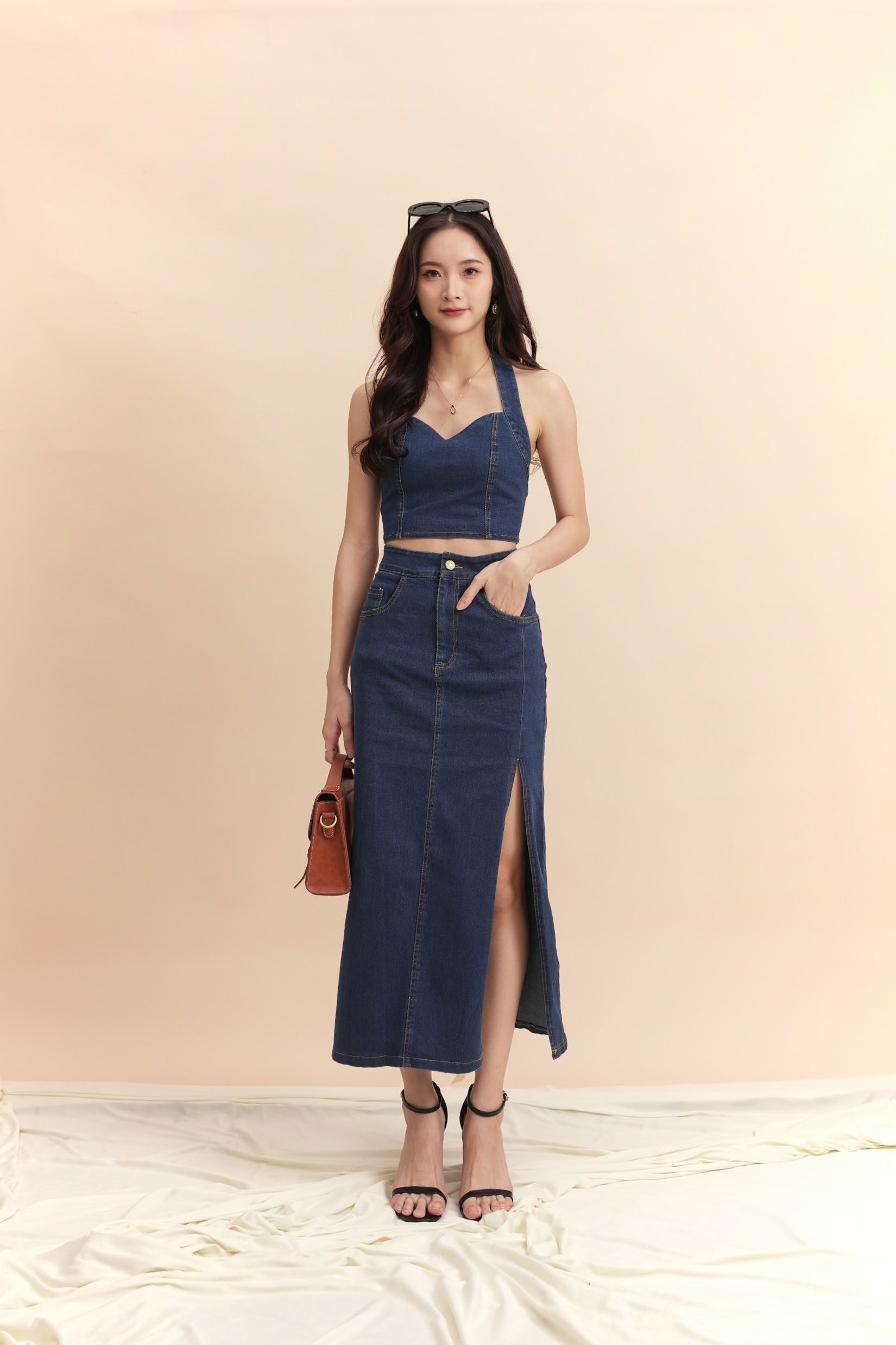 Filix Denim Skirts - Denim Blue (Defect)