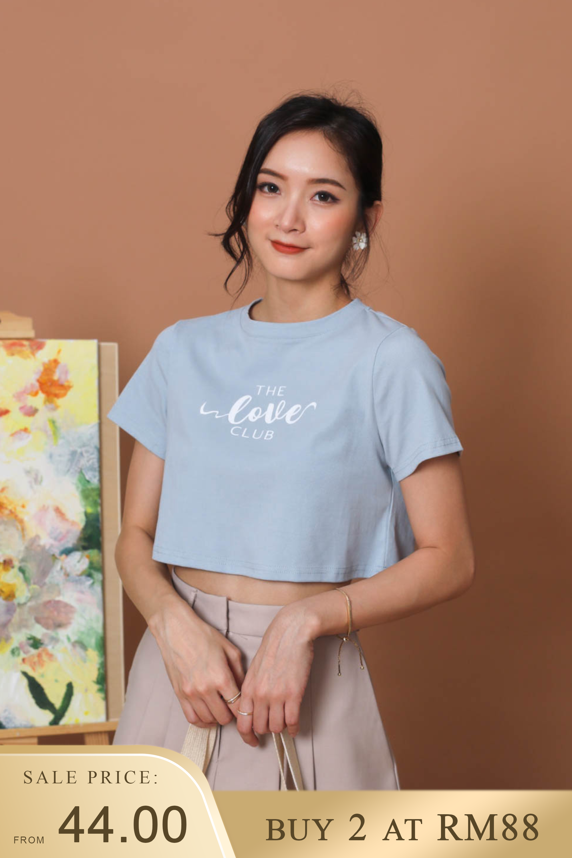 TLC Graphic Crop Top - Baby Blue