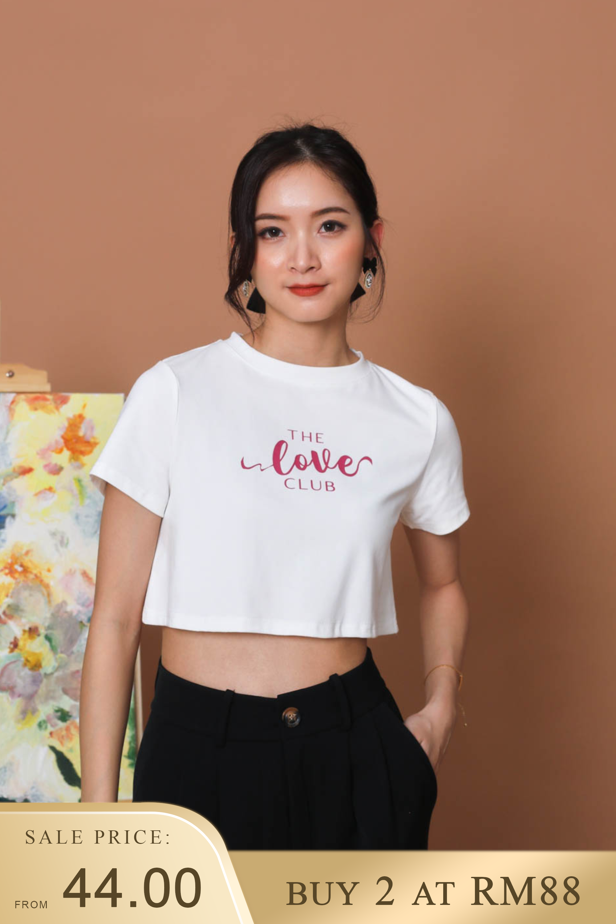 TLC Graphic Crop Top - White