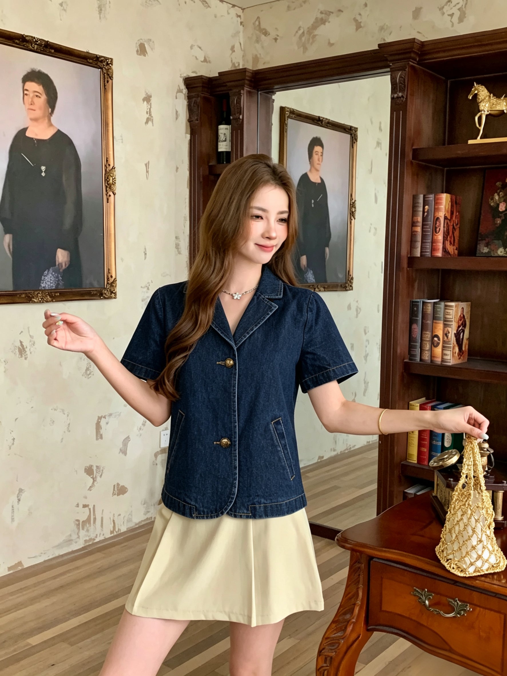 Leslie Denim Top