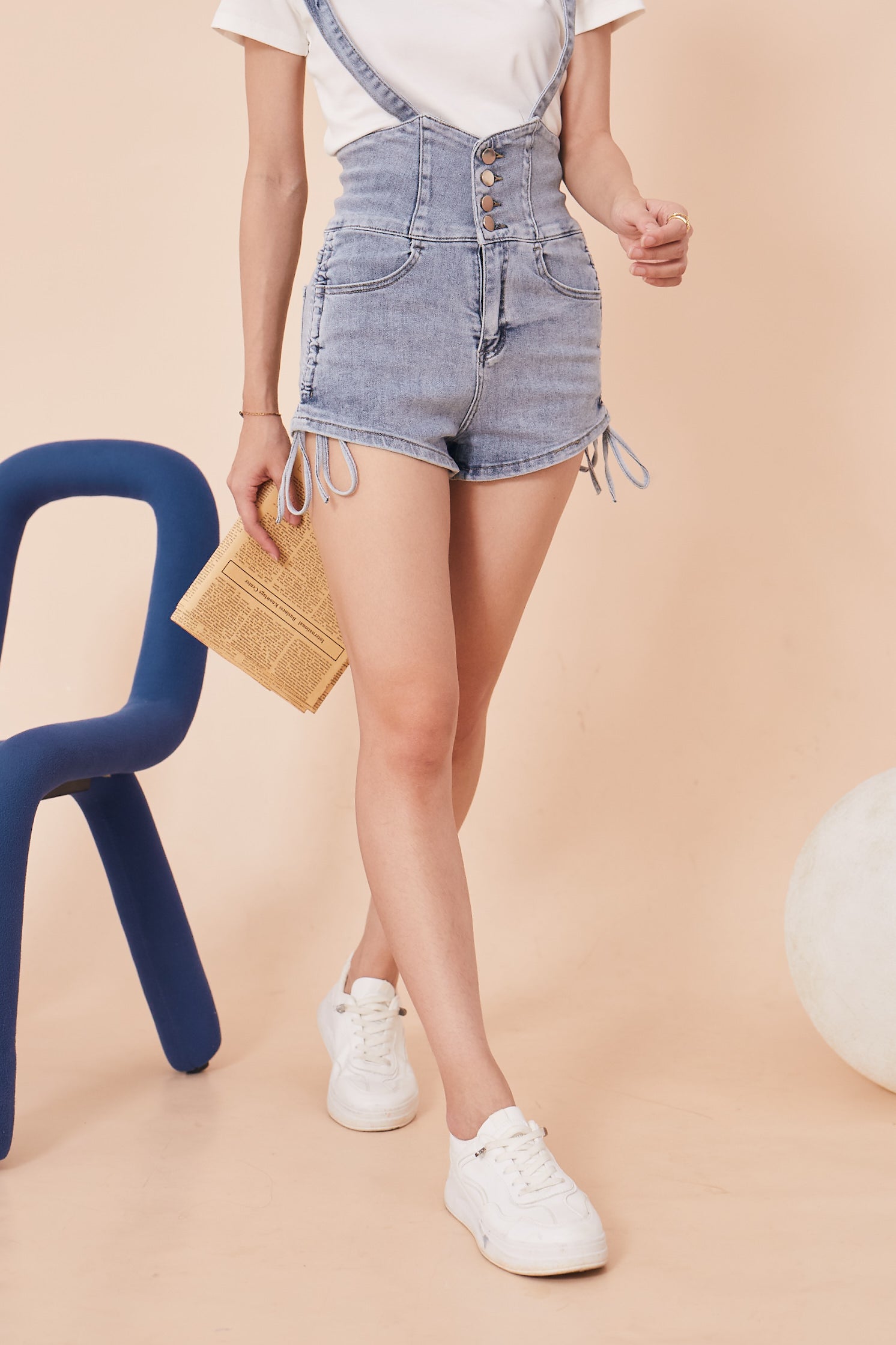 Anniyah Denim Dungaree Short