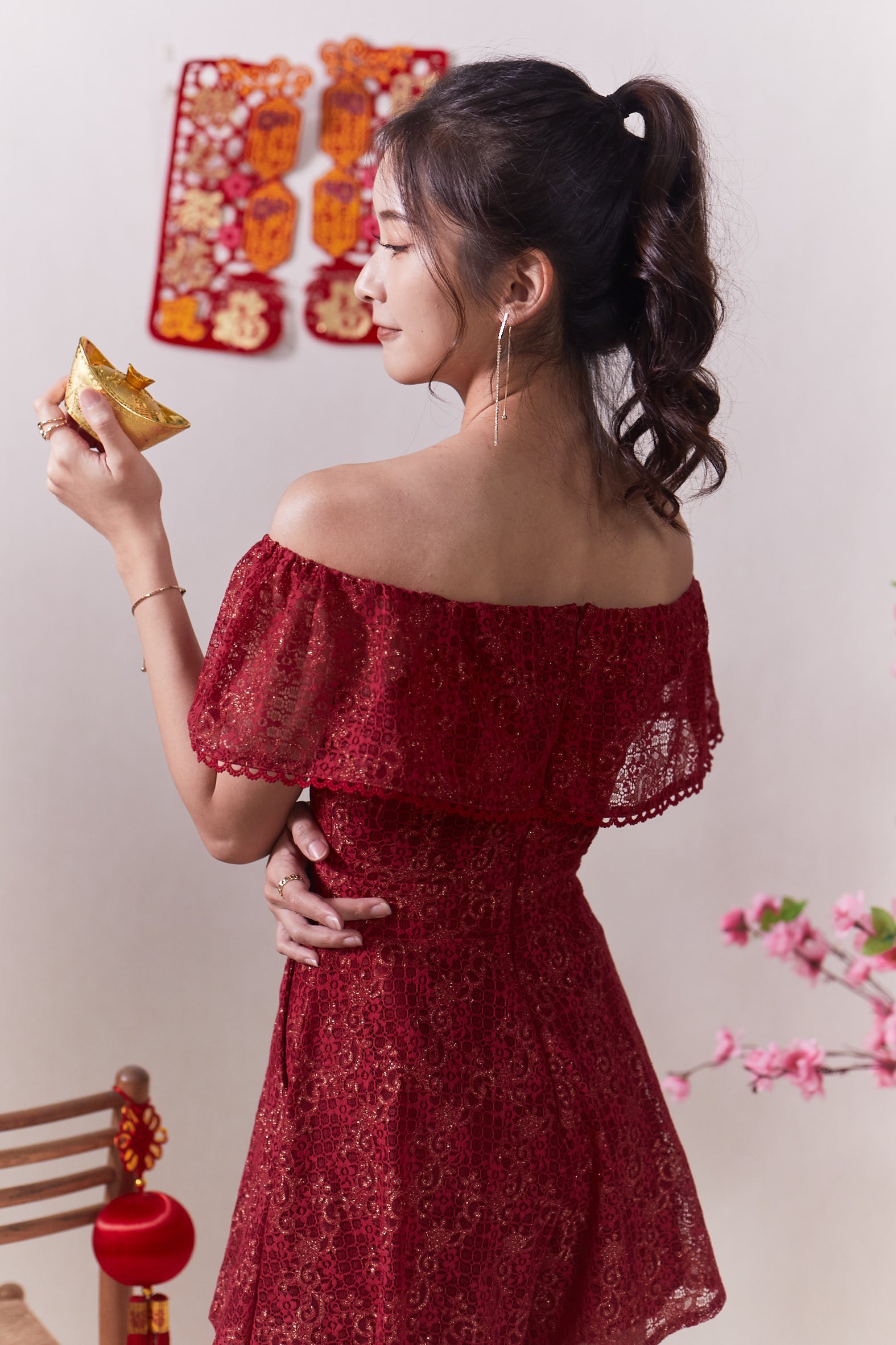 Rosy QiPao Romper