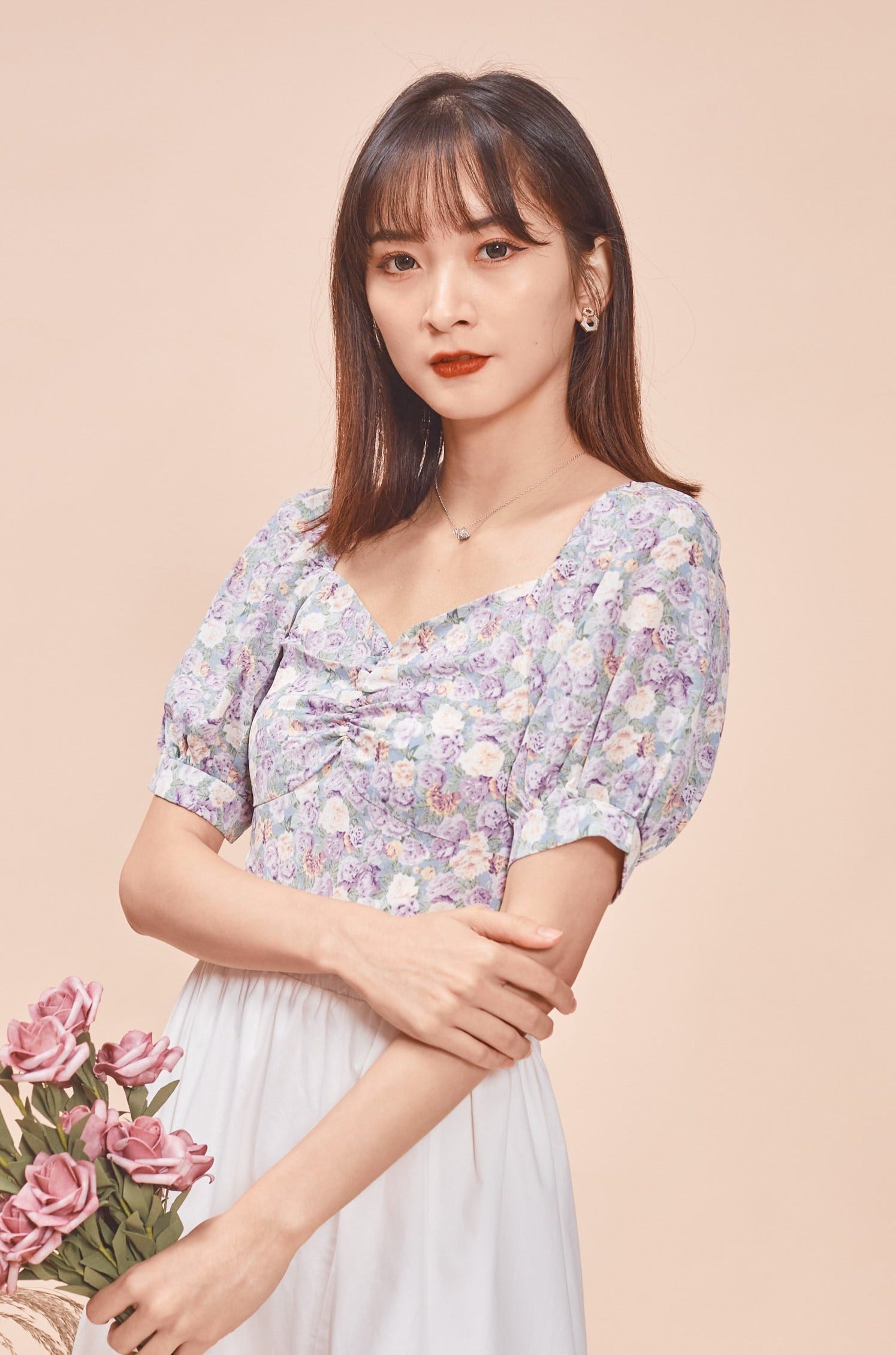 Allie Floral Top-Lavender (7295162810519)