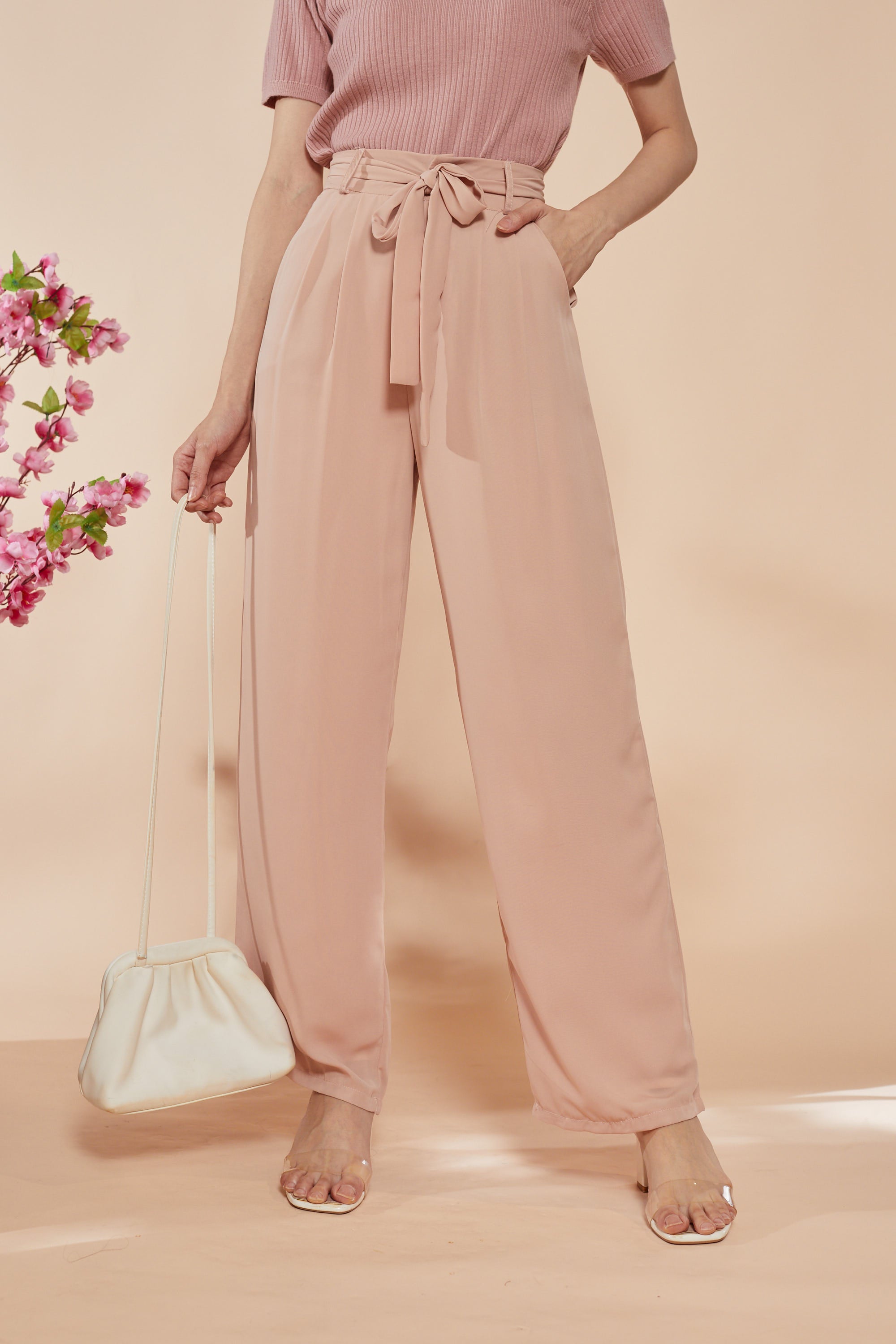 Moon Culotte Pants -Nude Pink (7404171788439)