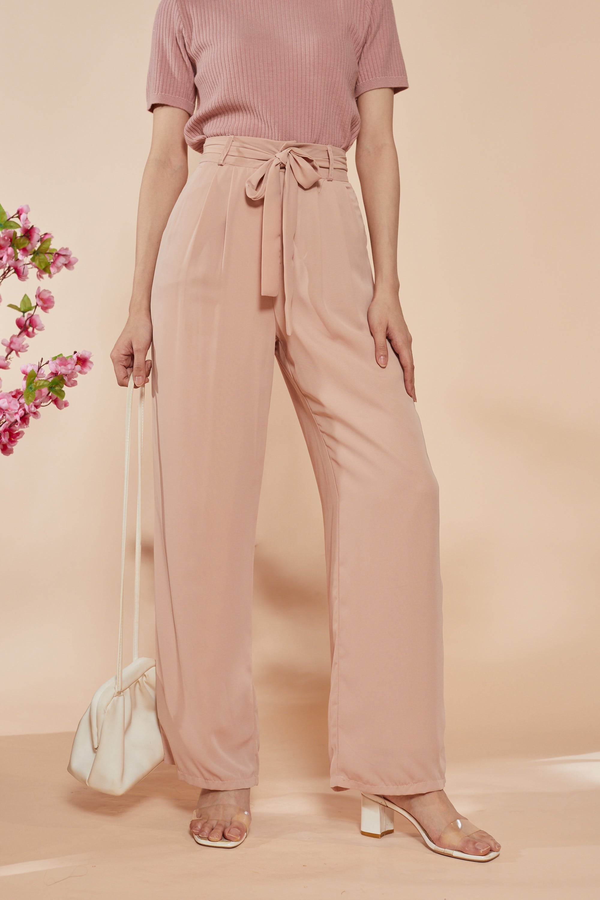 Moon Culotte Pants -Nude Pink (7404171788439)