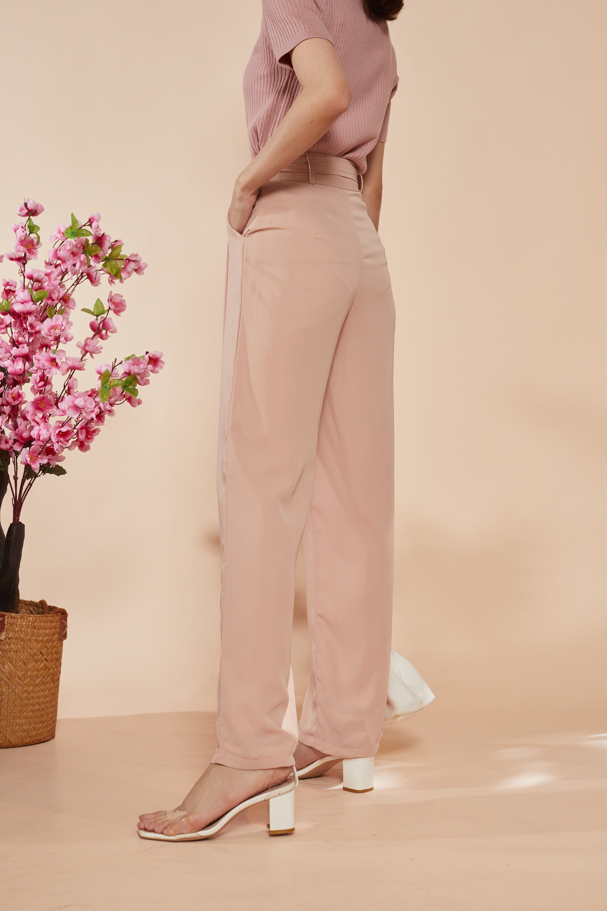 Moon Culotte Pants -Nude Pink (7404171788439)