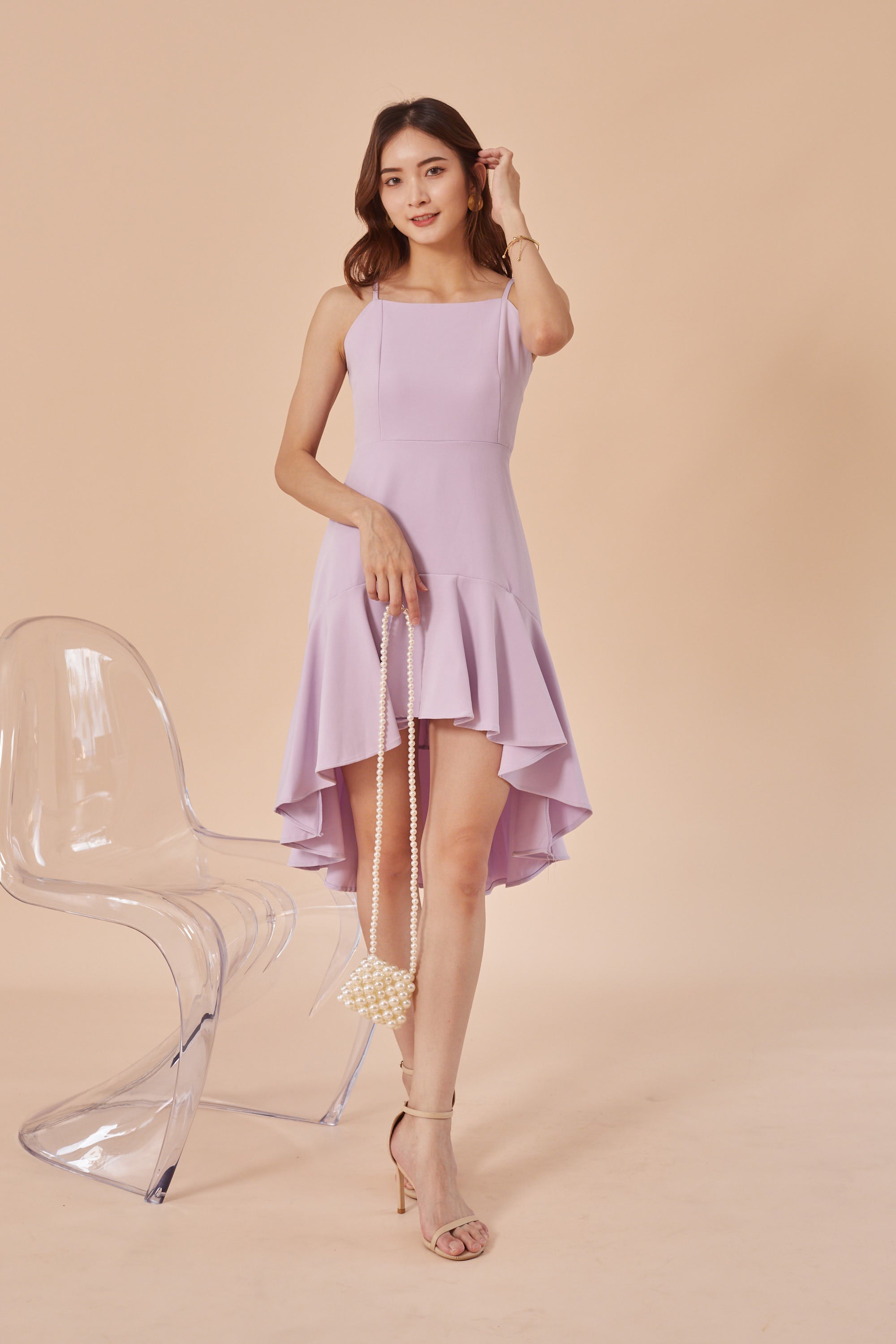 Zoey Mermaid Sling Dress - Lilac (7616845742231)