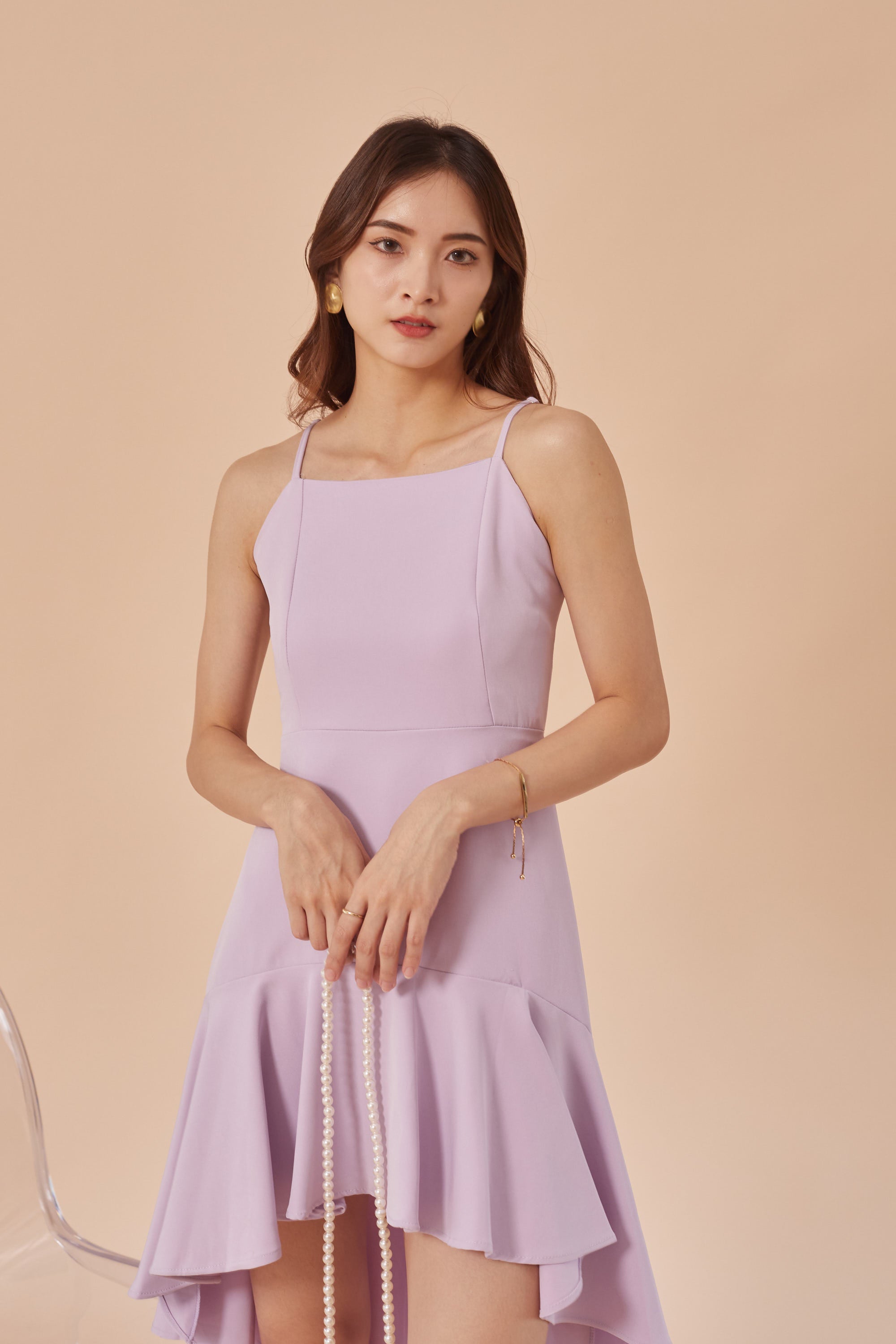 Zoey Mermaid Sling Dress - Lilac (7616845742231)