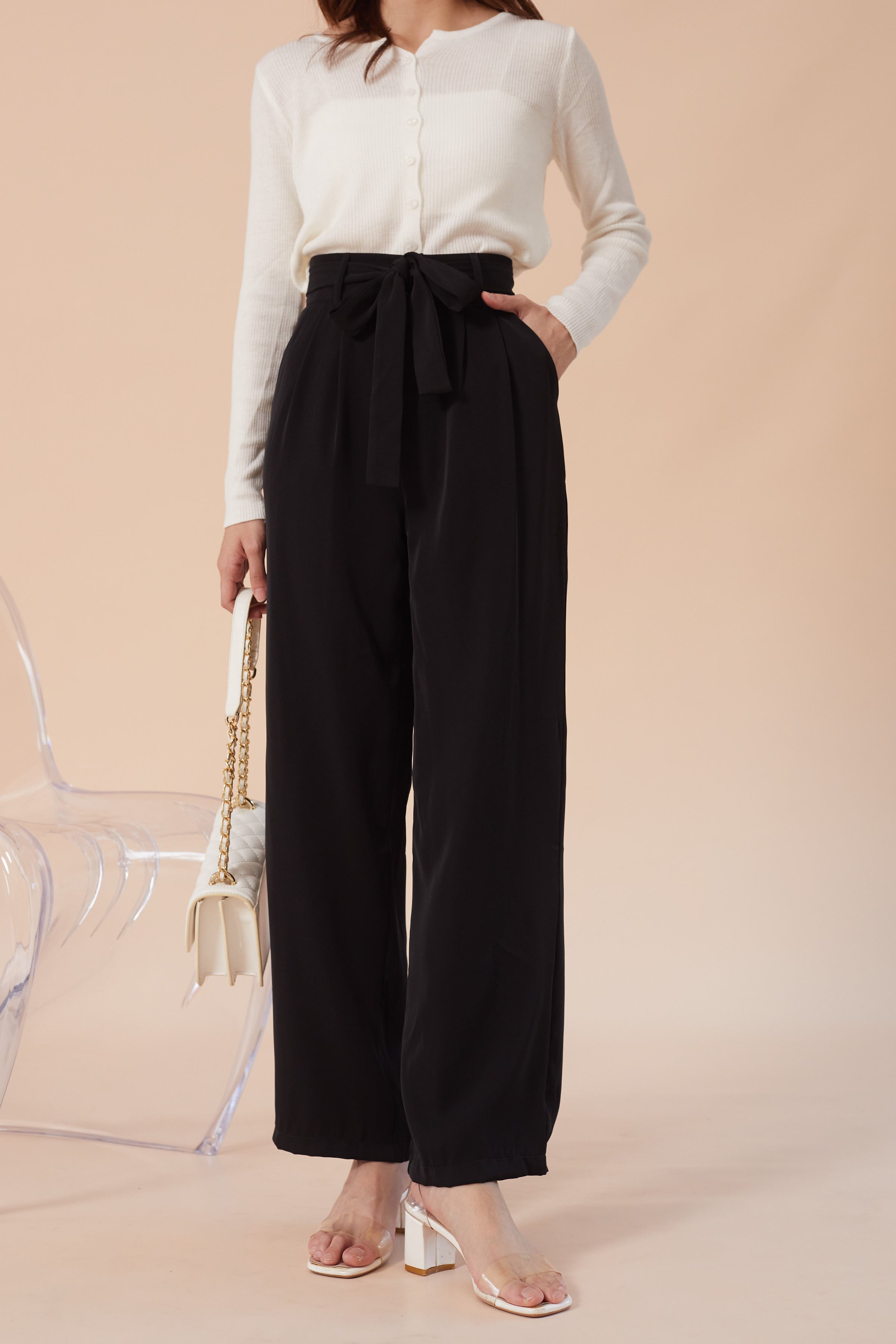 Moon Culotte Pants - Black (7535816736919)