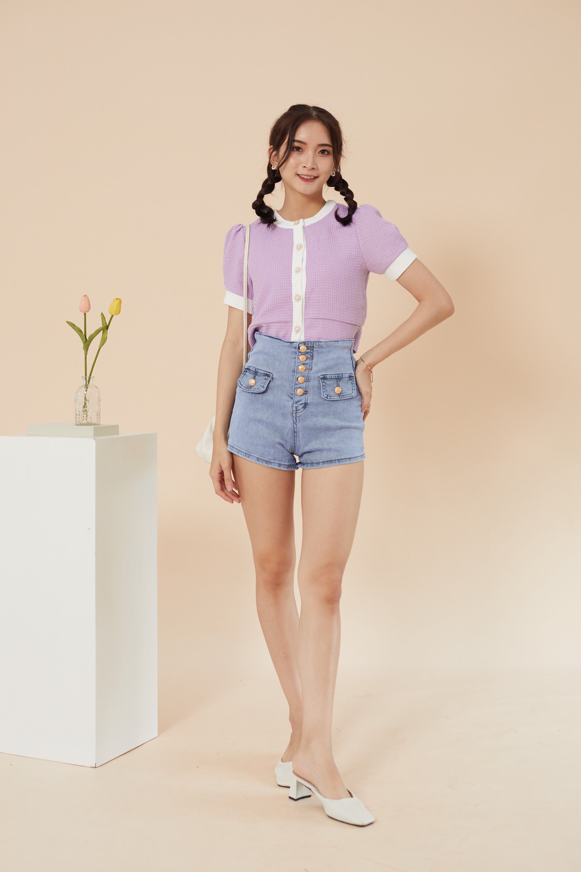 Cardi Denim Short - Acid Blue (7686767476887)