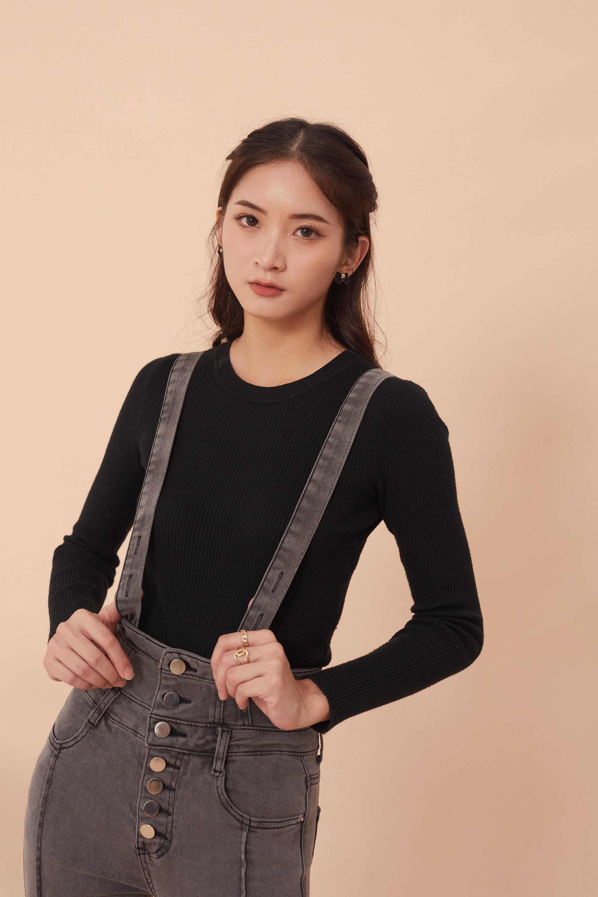 German Denim Dungaree Jeans - Acid Grey