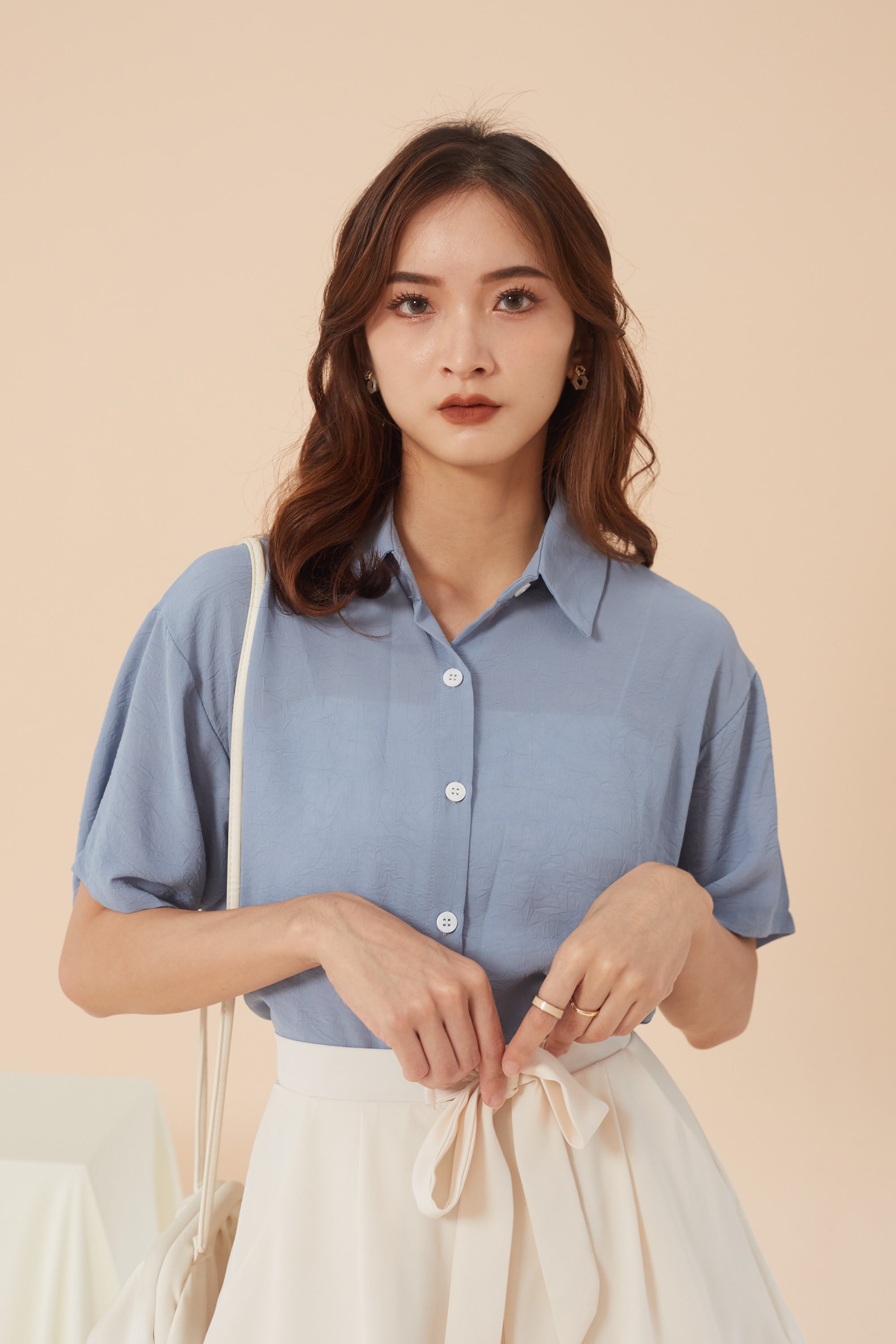 Aline Blouse - Dusty Blue (7576060362903)